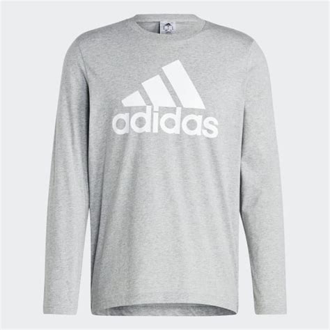 adidas herren essenials longsleeve medium grey heather maroon l ausschnitt|adidas Essentials Long Sleeve T.